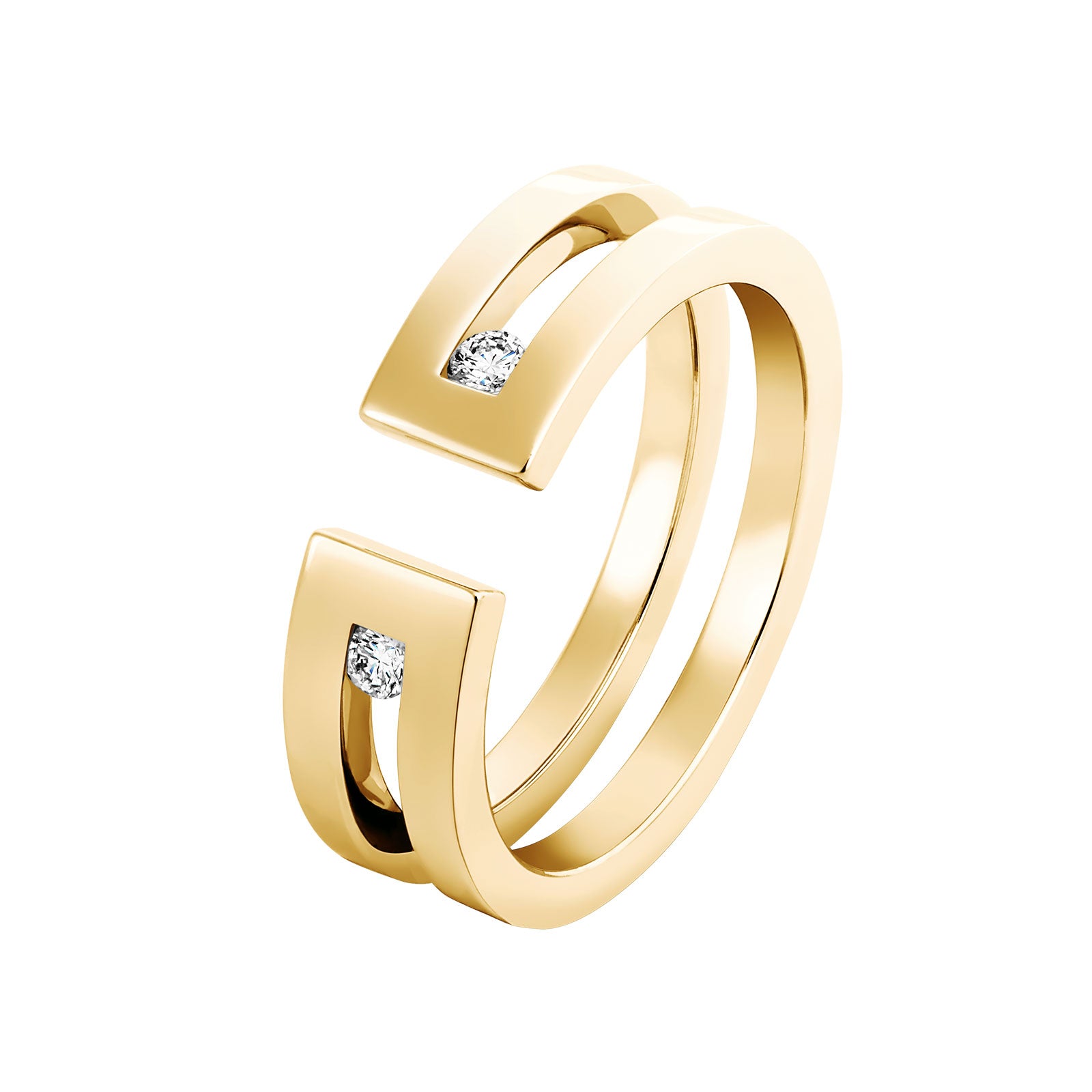 Bague Double diamants