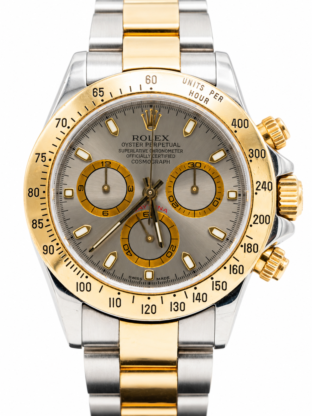 Rolex Cosmograph Daytona d’occasion – Chronographe bicolore à cadran gris