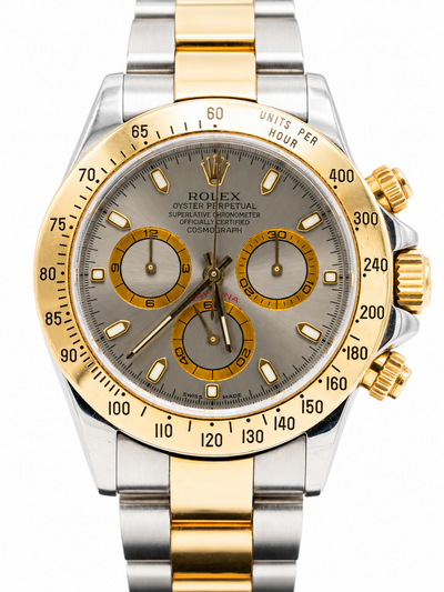 Rolex Cosmograph Daytona d’occasion – Chronographe bicolore à cadran gris