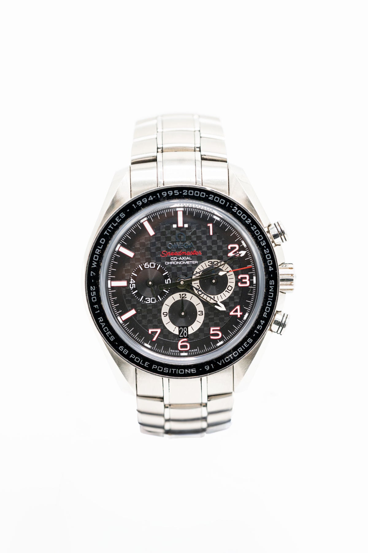Omega Speedmaster Legend Schumacher d’occasion – Chronographe à cadran noir