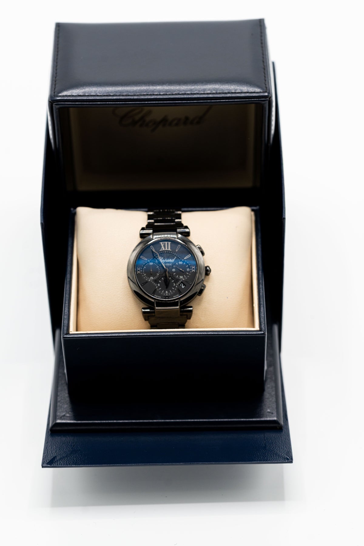 Chopard Chronographe Automatique d’occasion – Cadran sombre et chiffres romains