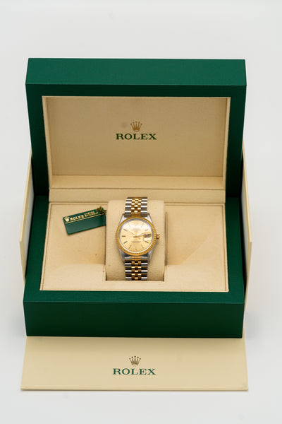 Rolex Oyster Perpetual Date d’occasion – Cadran champagne et bracelet bicolore