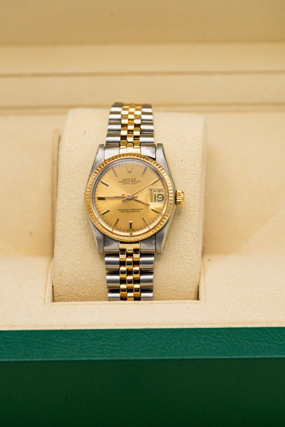 Rolex Datejust d’occasion – Cadran champagne et bracelet Jubilee bicolore