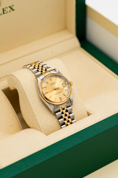 Rolex Datejust d’occasion – Cadran champagne et bracelet Jubilee bicolore