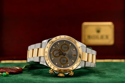Rolex Cosmograph Daytona d’occasion – Chronographe bicolore à cadran gris