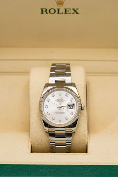 Rolex Datejust d’occasion – Cadran clair serti et bracelet Oyster