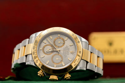 Rolex Cosmograph Daytona d’occasion – Chronographe bicolore à cadran gris
