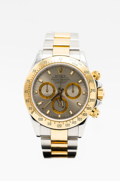 Rolex Cosmograph Daytona d’occasion – Chronographe bicolore à cadran gris