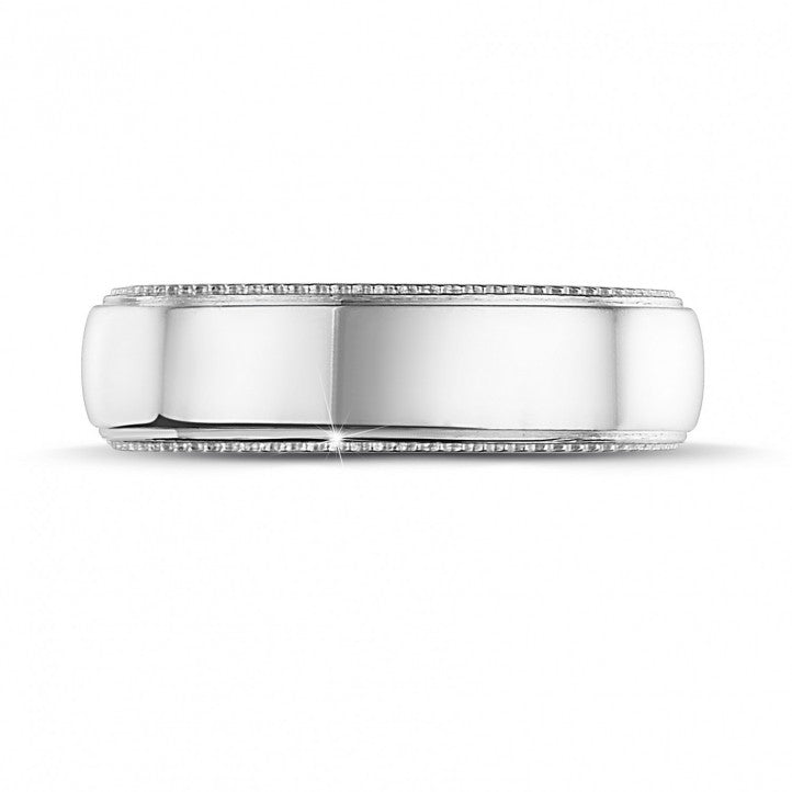 Alliance homme à bords millegrain en or 18 carats