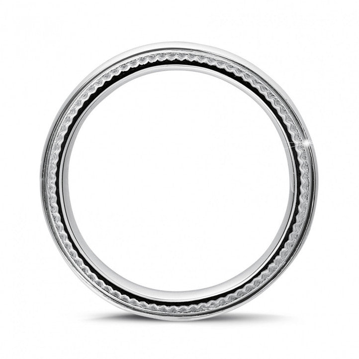 Alliance homme à bords millegrain en or 18 carats