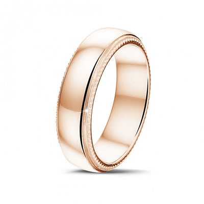 Alliance homme à bords millegrain en or 18 carats