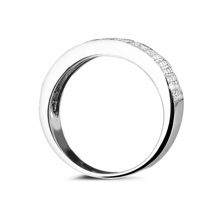 Alliance large pavée femme