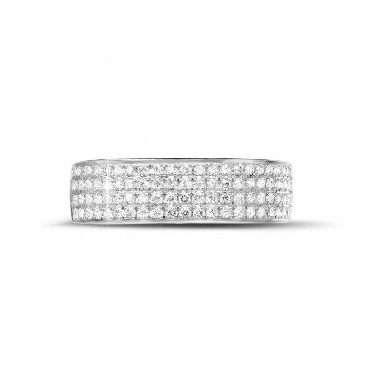 Alliance large pavée femme