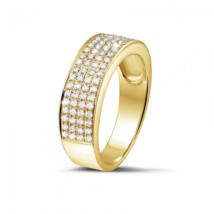 Alliance large pavée femme