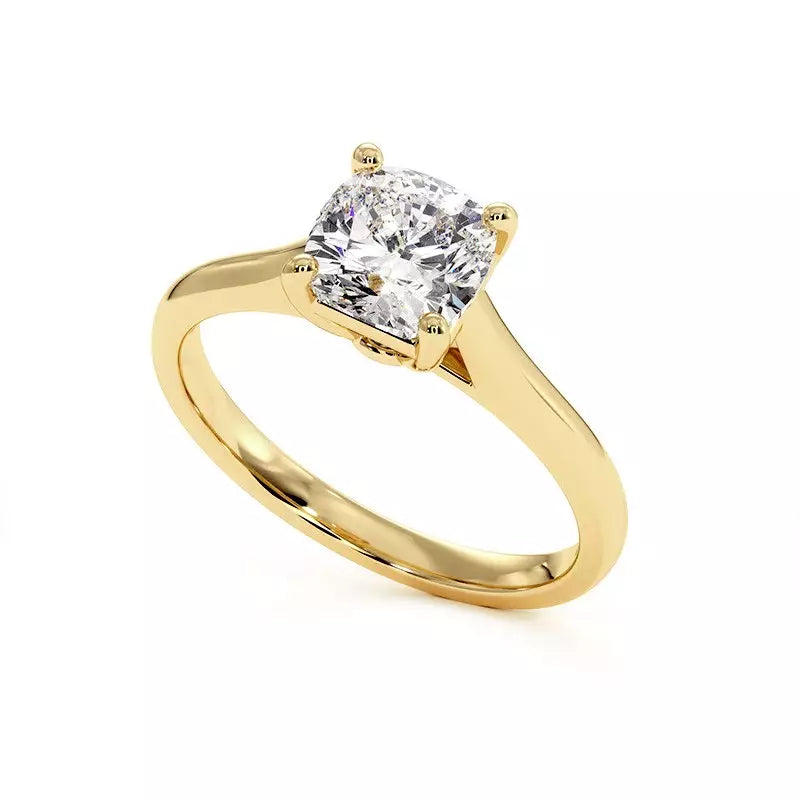 Bague De Fiançailles Diamant Coussin Promesse