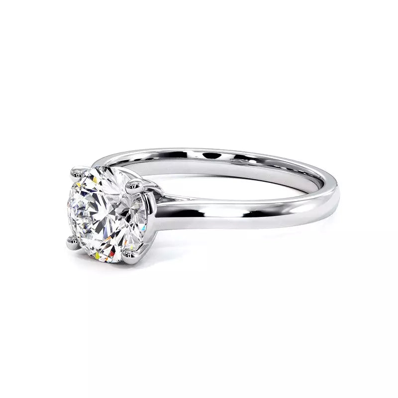 Bague De Fiançailles Diamant  Rond Promesse