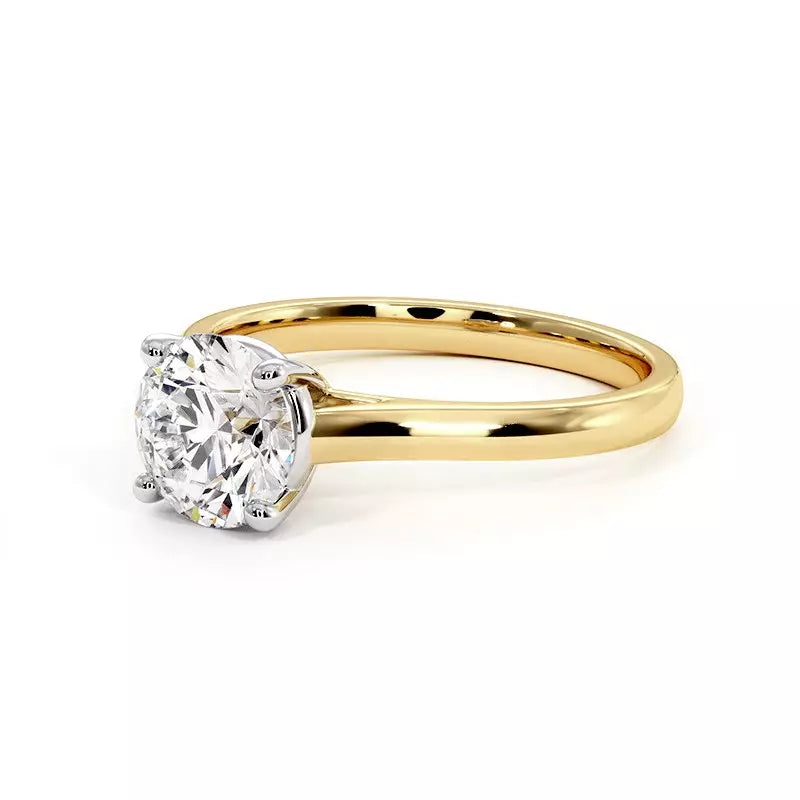 Bague De Fiançailles Diamant  Rond Promesse