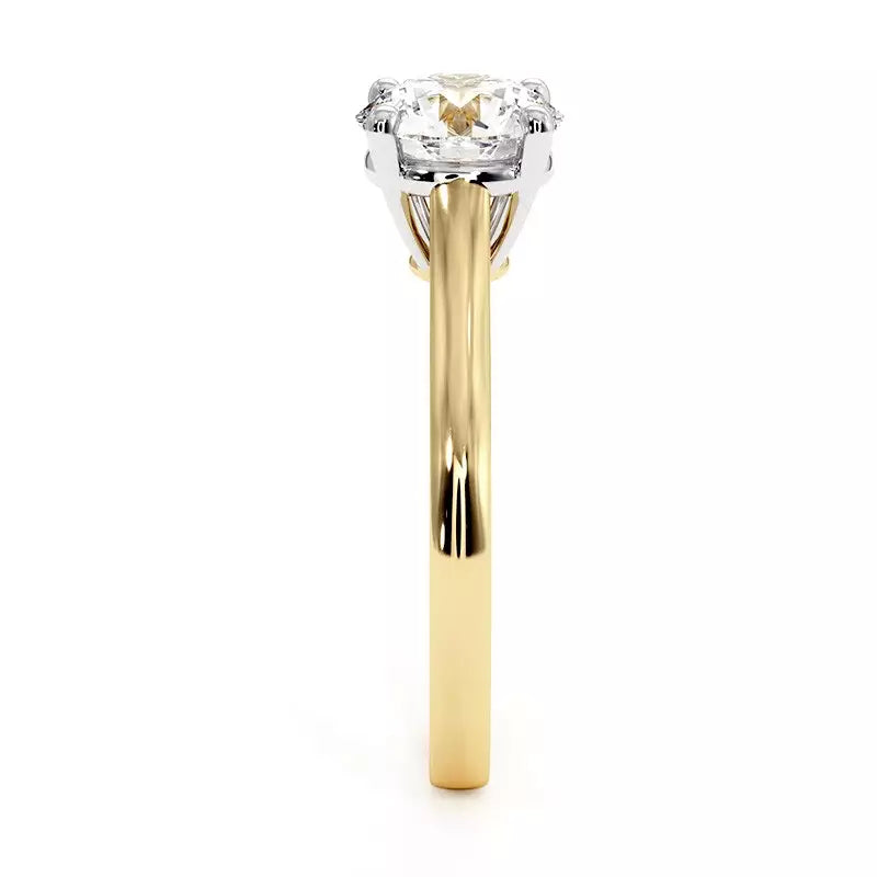 Bague De Fiançailles Diamant Rond Promesse