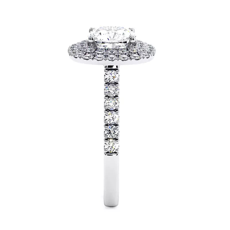 Solitaire Diamant Coussin Double Halo Ma Vie