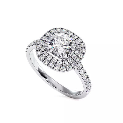Solitaire Diamant Coussin Double Halo Ma Vie