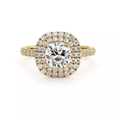 Solitaire Diamant Coussin Double Halo Ma Vie