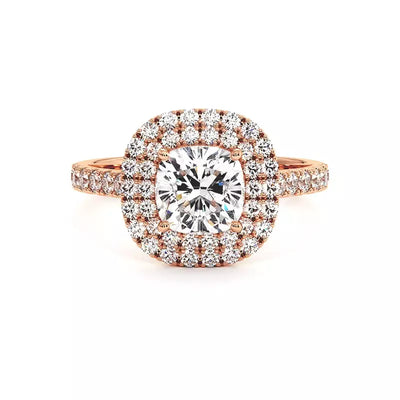 Solitaire Diamant Coussin Double Halo Ma Vie