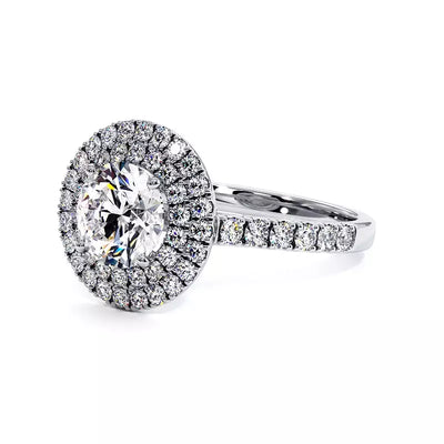 Solitaire Diamant Rond Double Halo Ma Vie