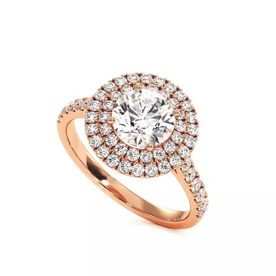 Solitaire Diamant Rond Double Halo Ma Vie