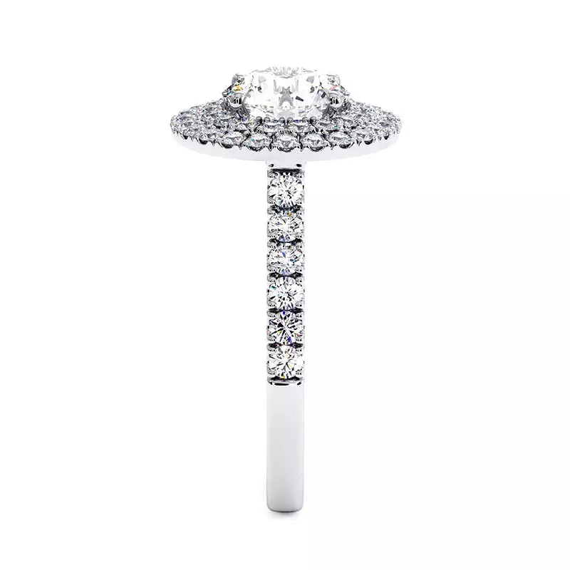 Solitaire Diamant Rond Double Halo Ma Vie