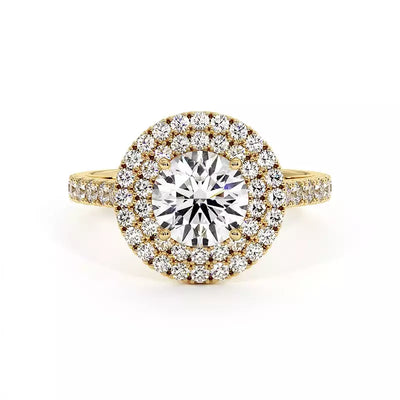 Solitaire Diamant Rond Double Halo Ma Vie