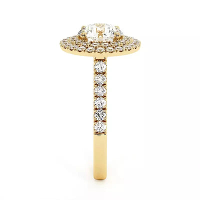 Solitaire Diamant Rond Double Halo Ma Vie
