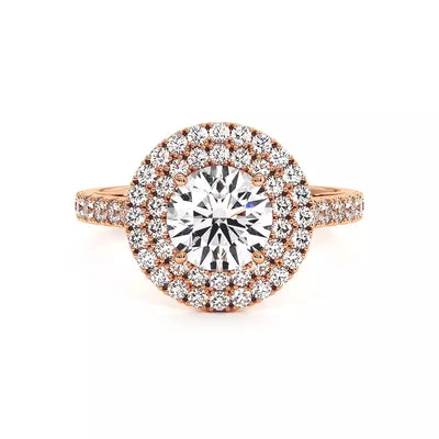 Solitaire Diamant Rond Double Halo Ma Vie