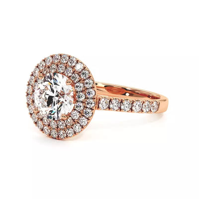 Solitaire Diamant Rond Double Halo Ma Vie