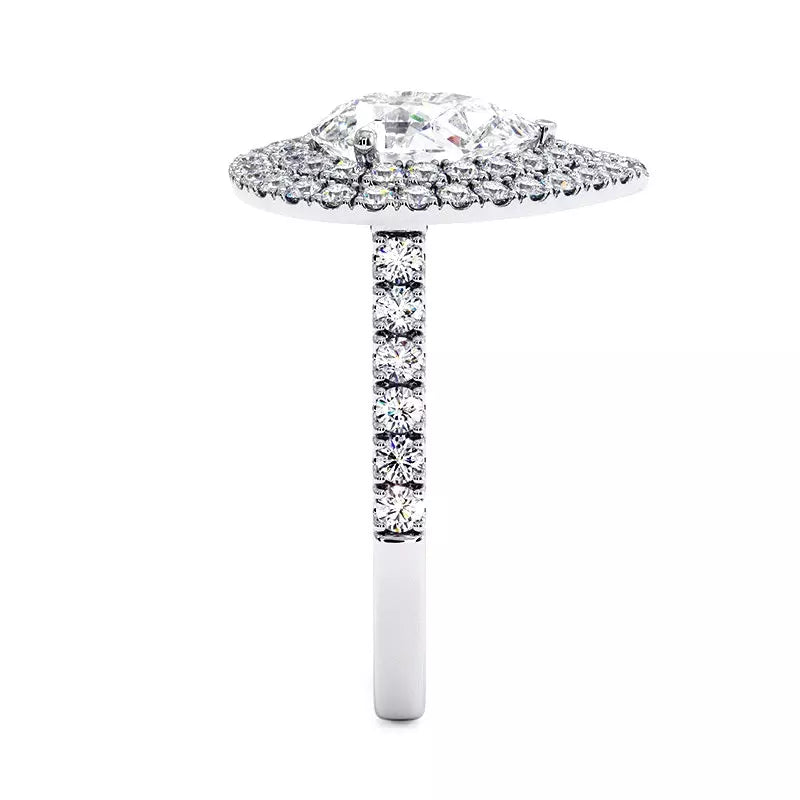 Solitaire Diamant Poire Double Halo Ma Vie