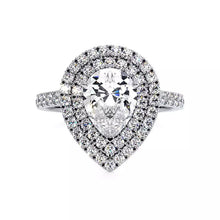 Solitaire Diamant Poire Double Halo Ma Vie