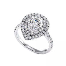Solitaire Diamant Poire Double Halo Ma Vie