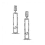 Boucles d’oreilles avec diamants ronds flottants