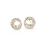Boucles d’oreilles tourbillon bicolore
